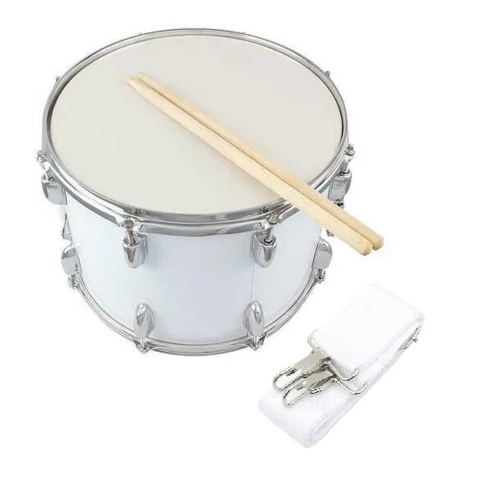 Maxtone MSC-14 Marching Snare Drum 14 inches x 10 inches White Color image 1