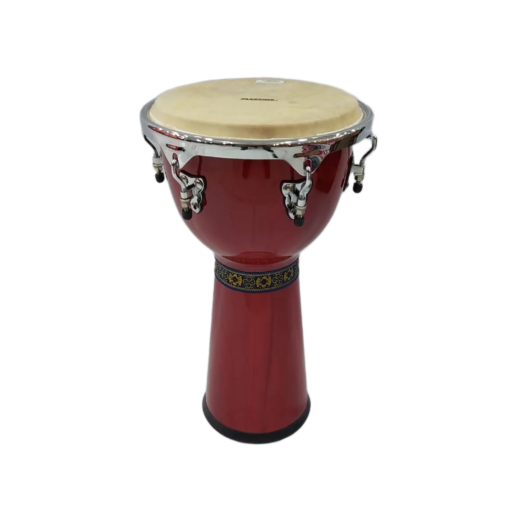 Maxtone HAEX-18W 13" Single Wood Djembe Red Wine image 1