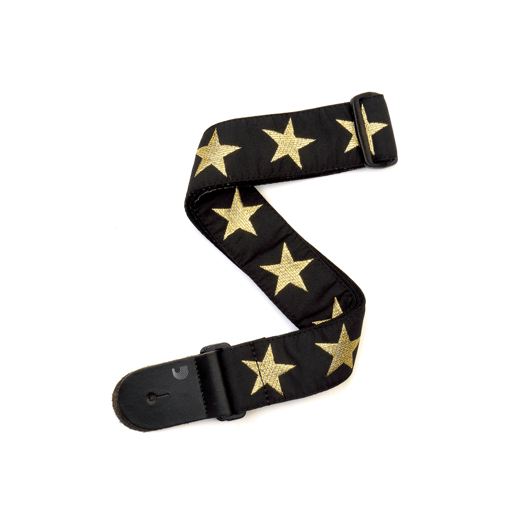 Planet Waves 20T05 Nylon Woven Guitar Strap Gold Star image 1