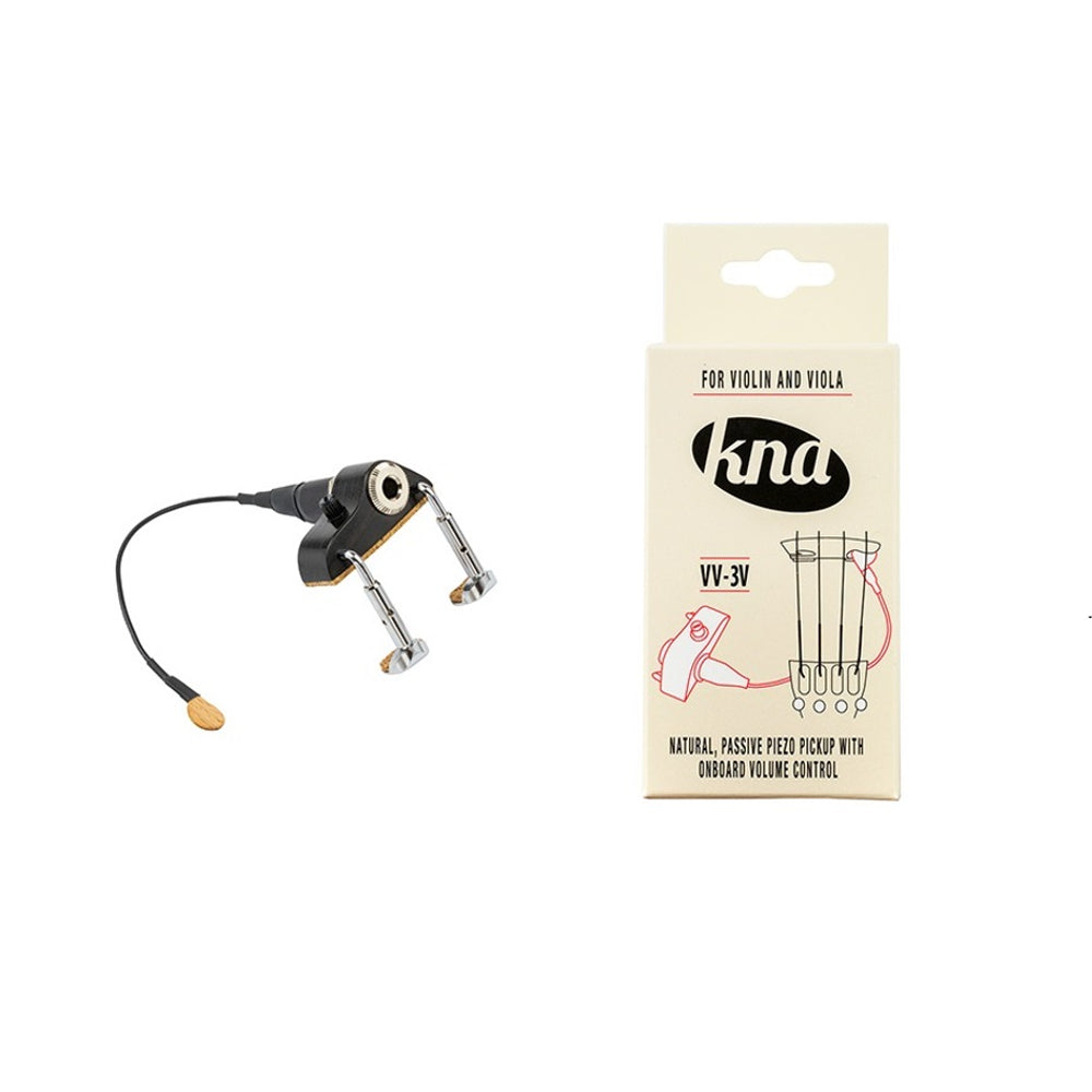KNA VV-3V Portable Piezo Violin/Viola Pickup With Volume Control - Ebony thumbnail 2