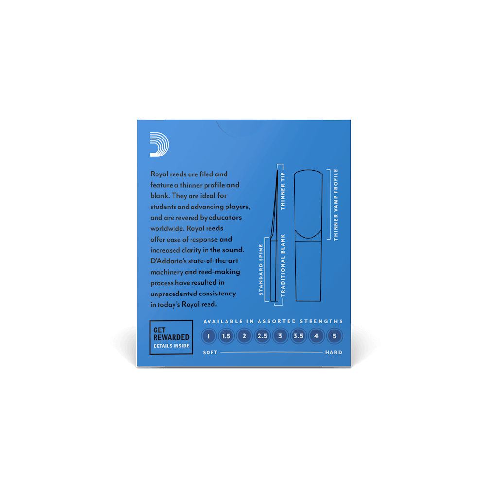 Rico Royal RBB1020 Eb Clarinet Reeds 2.0 Strength 1 Piece thumbnail 2