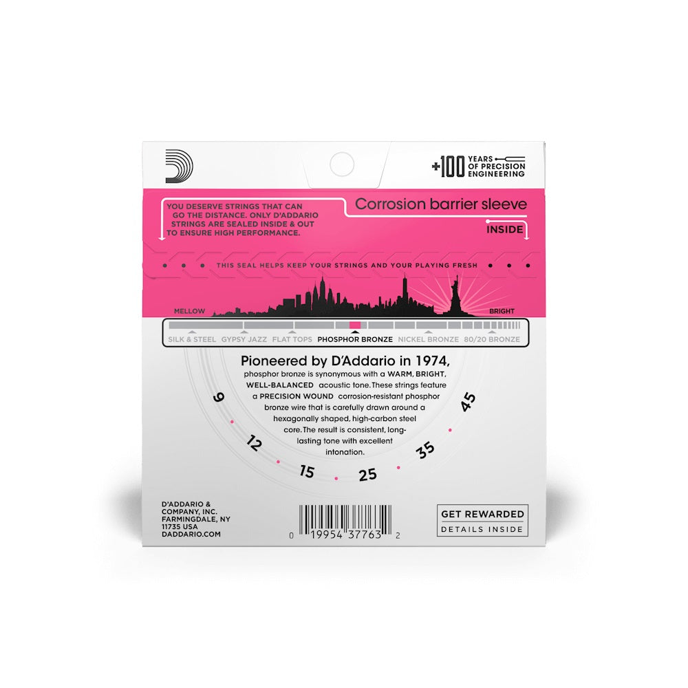D'Addario EJ23 Phosphor Bronze Acoustic Guitar Strings - .009-.045 Super Light thumbnail 2