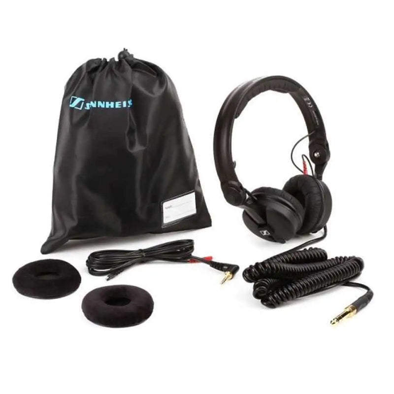Sennheiser HD 25 PLUS On Ear Closed Back Monitoring / DJ Headphones  / Included Extra : 1 Pouch, 1 additional pair of soft earpads, 1 additional 1.5m straight cable thumbnail 4