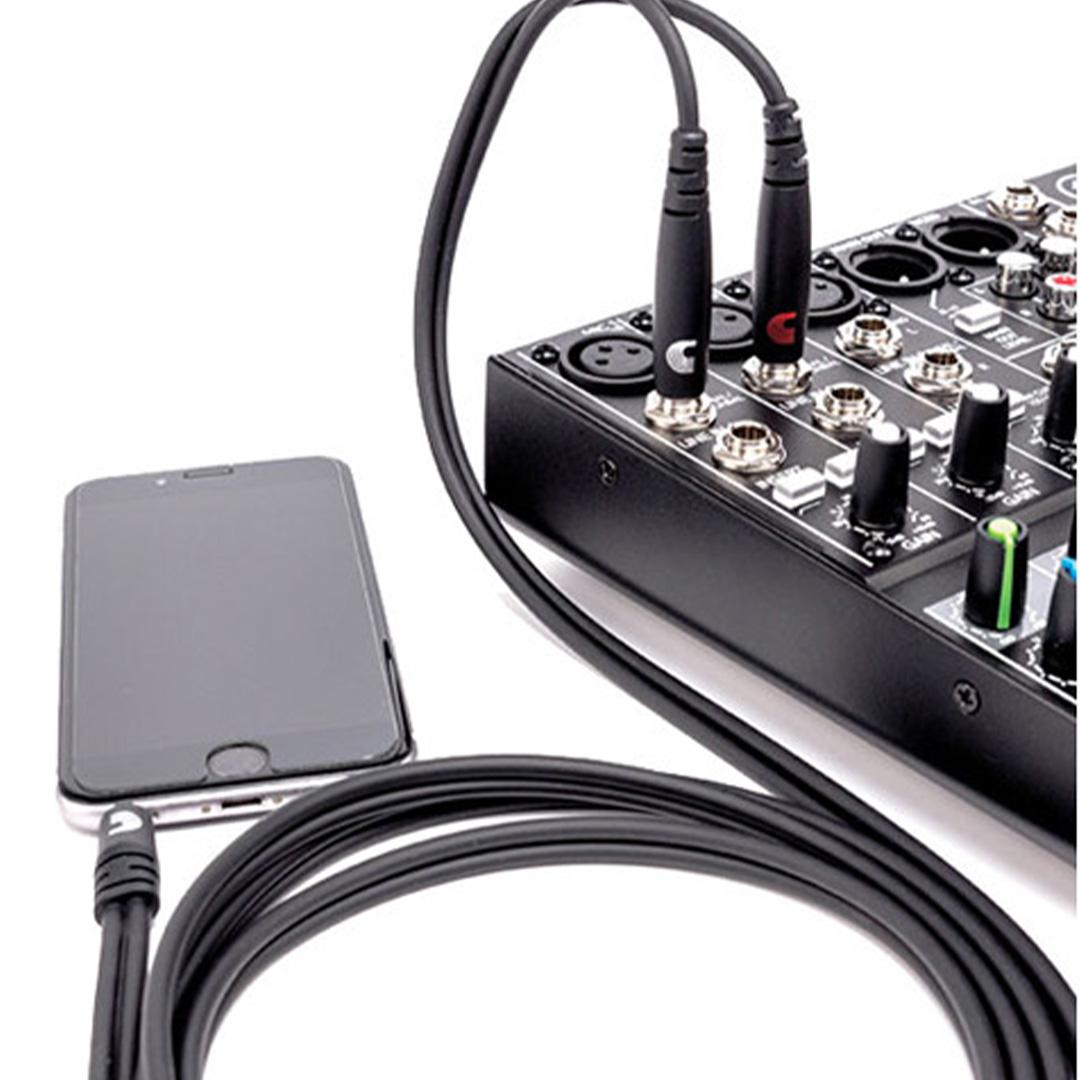 Planet Waves PW-MPTS-06 Stereo 3.5mm Male to Dual 1/4" Male Audio Cable (6') thumbnail 2