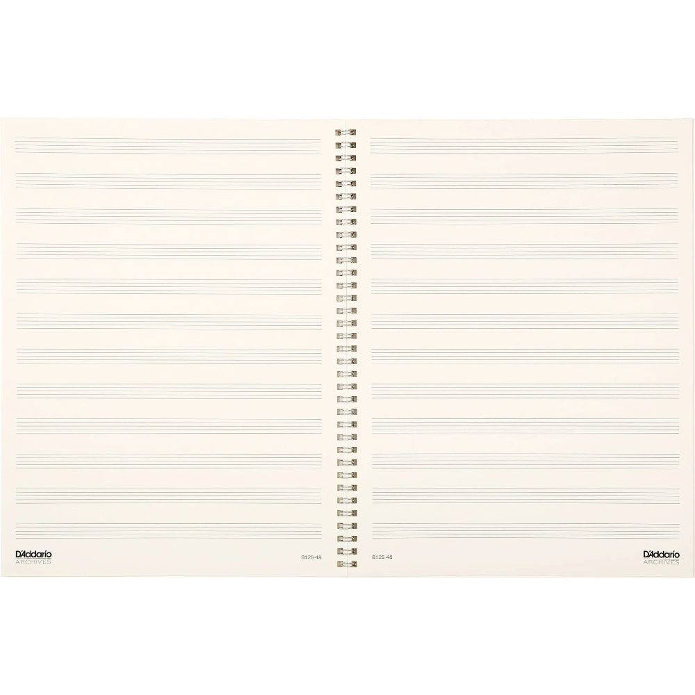 D'Addario B12S-48 Spiral Bound Manuscript Paper Book, 12 Stave, 48 Pages thumbnail 2