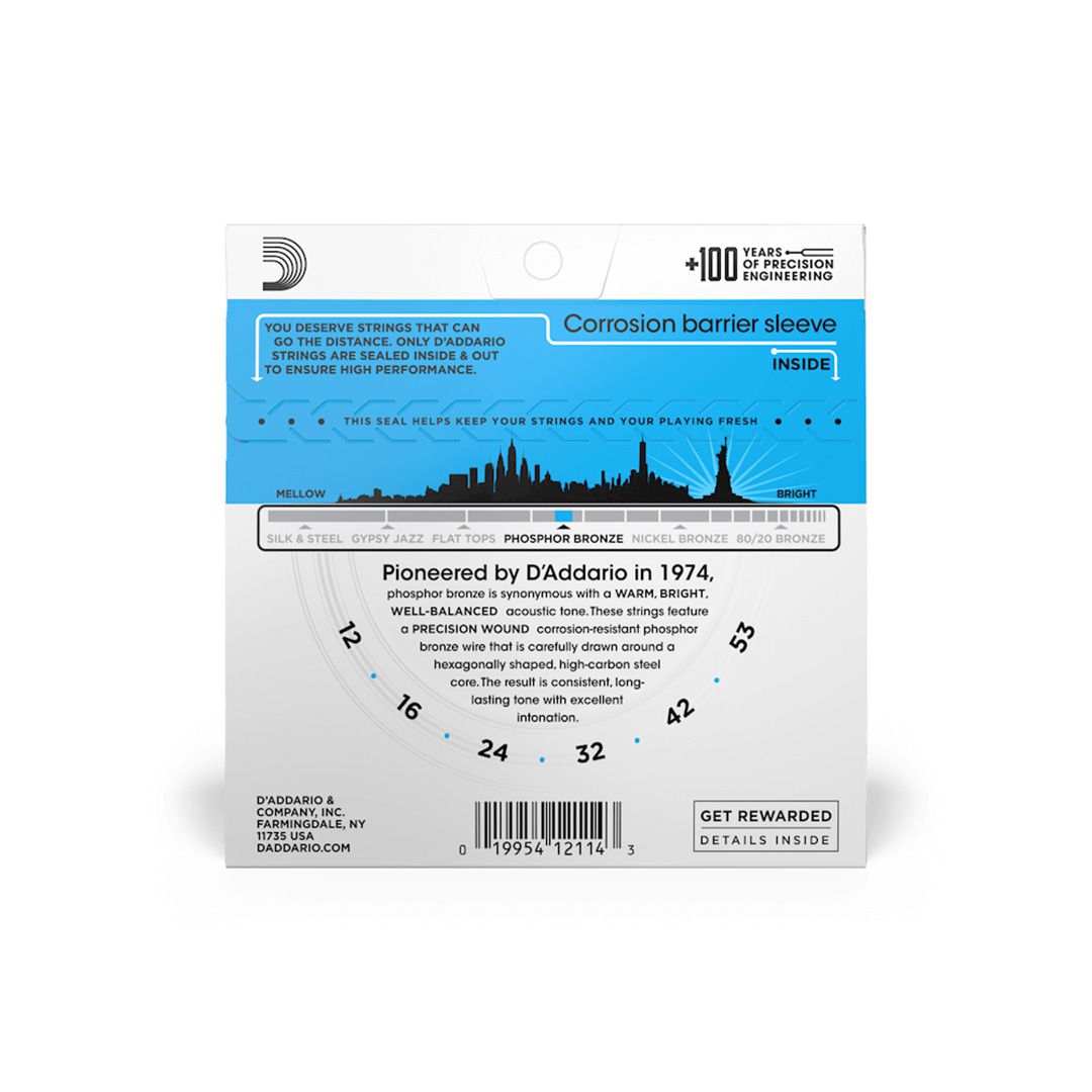 D'Addario EJ16 Phosphor Bronze Acoustic Guitar Strings - .012-.053 Light thumbnail 2