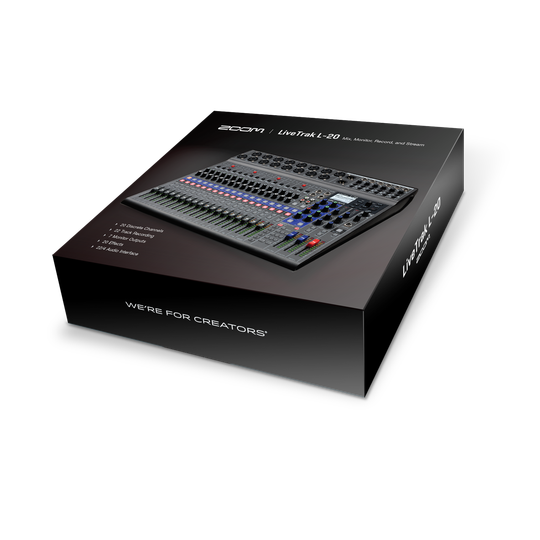 Zoom LiveTrak L20 20-channel Digital Mixer and Multitrack Recorder thumbnail 2