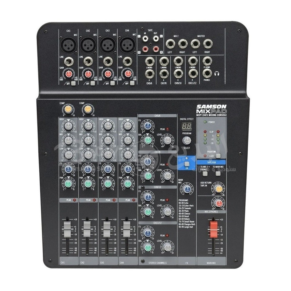 Samson Mixpad MXP124FX Compact, 12-Channel Analog Stereo Mixer with Effects and USB image 1