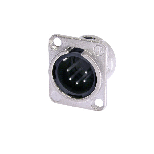 Neutrik NC5MD-L-1 D Series 5-pin XLR Male Panel Receptacle Chassis Mount image 1