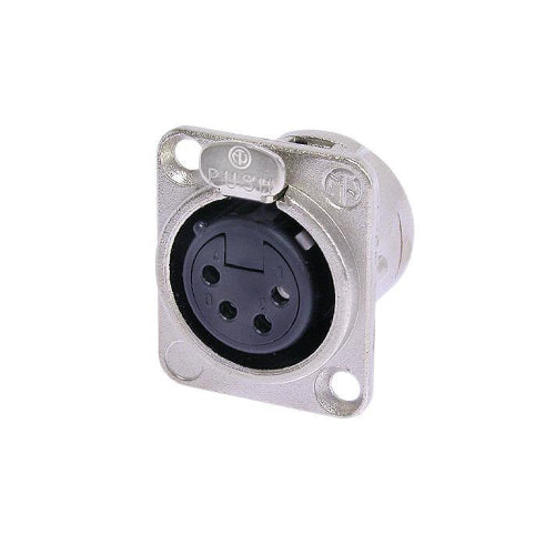 Neutrik NC4FD-L-1 D Series 4-pin XLR Female Panel Receptacle Chassis Mount image 1