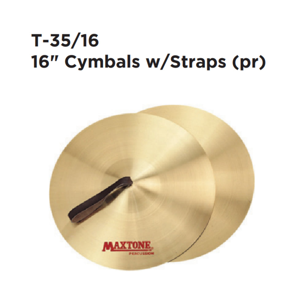 Maxtone T-35/16 Cymbals with Strap 16 inches 0.99 mm Thickness (sold by PAIR) image 1