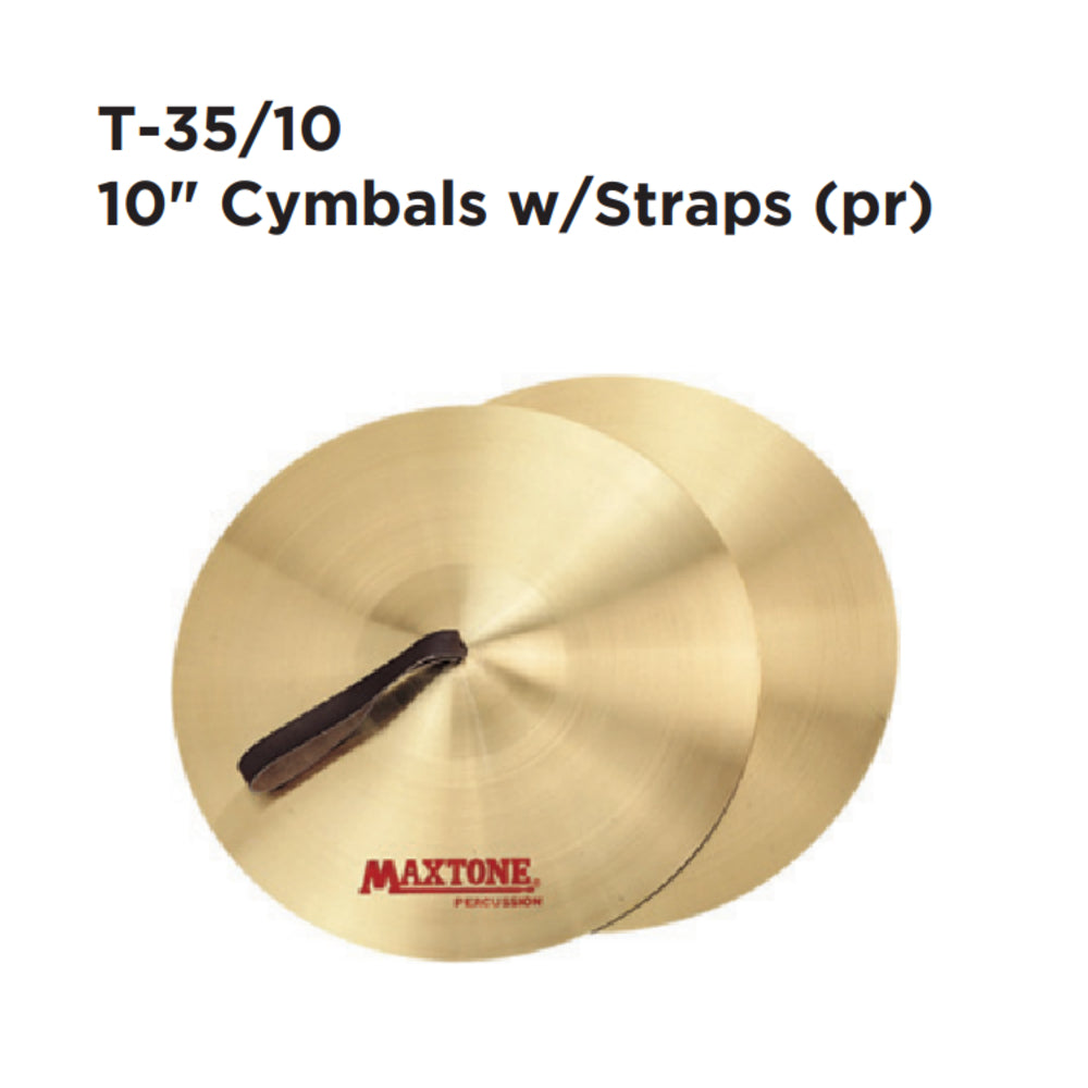 Maxtone T-35/10 Cymbals with Strap 10 inches 0.99 mm Thickness (sold by PAIR) image 1