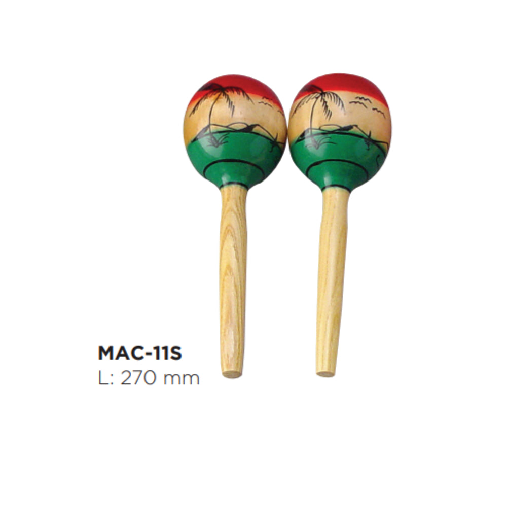 Maxtone MAC-11S Wooden Maracas image 1