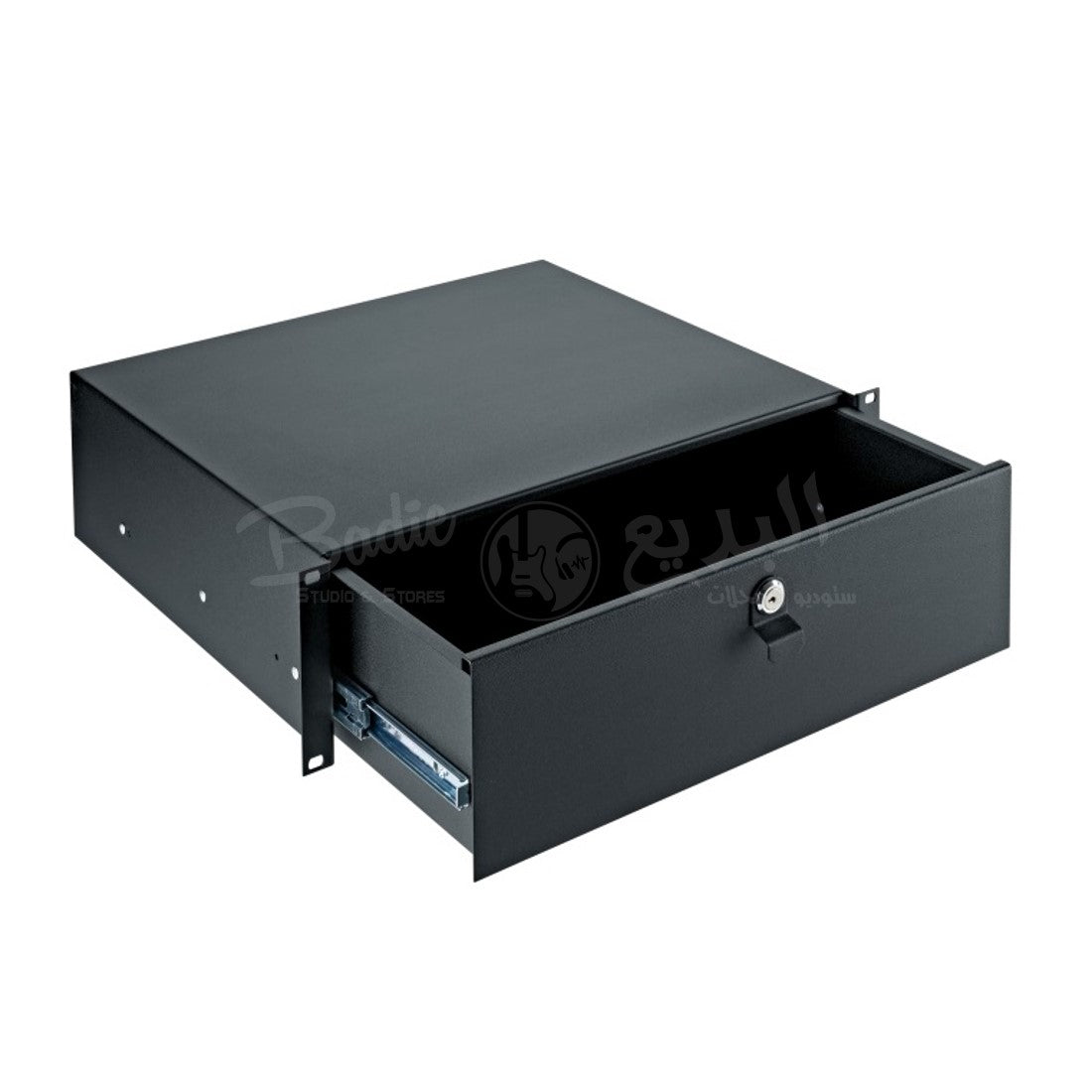 Konig & Meyer 49123-073-55 3U Sliding Steel Drawer with Keylock image 1