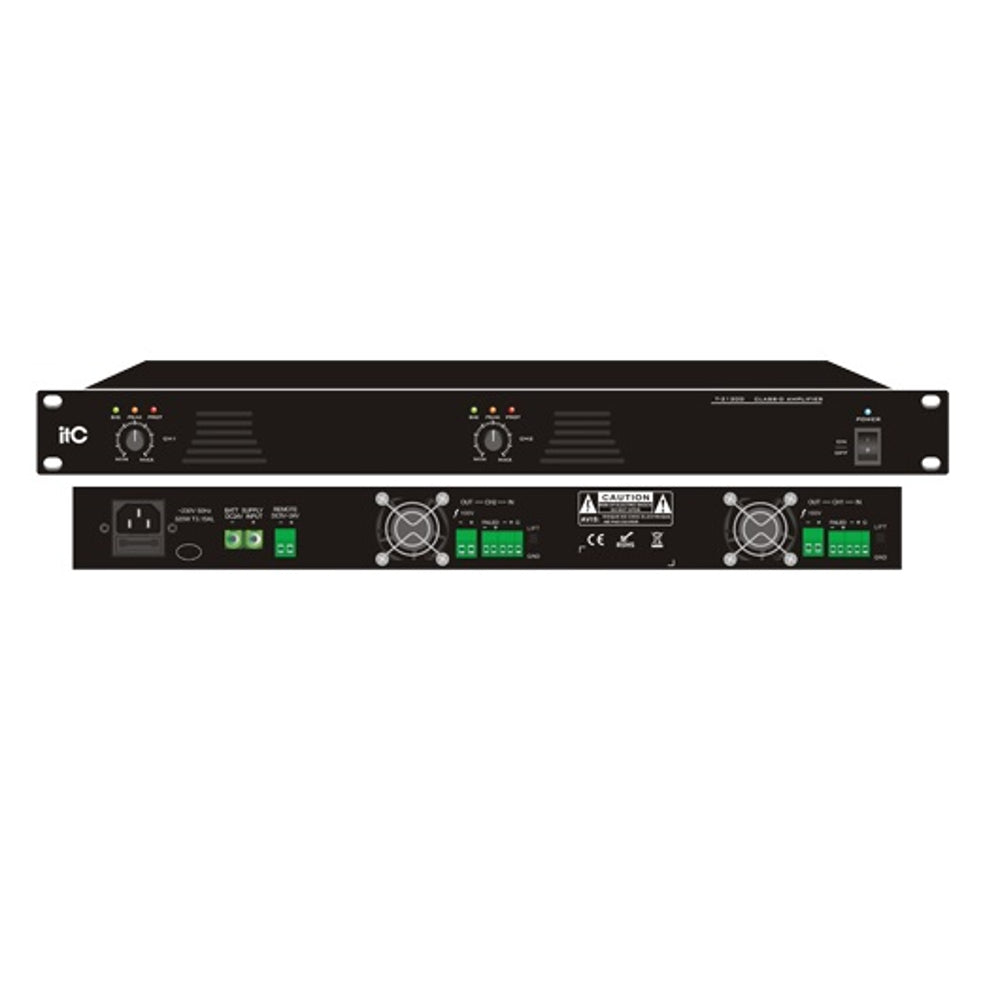 itc T-2350D 2-Channel Class-D Power 100V Amplifier 2x350W image 1