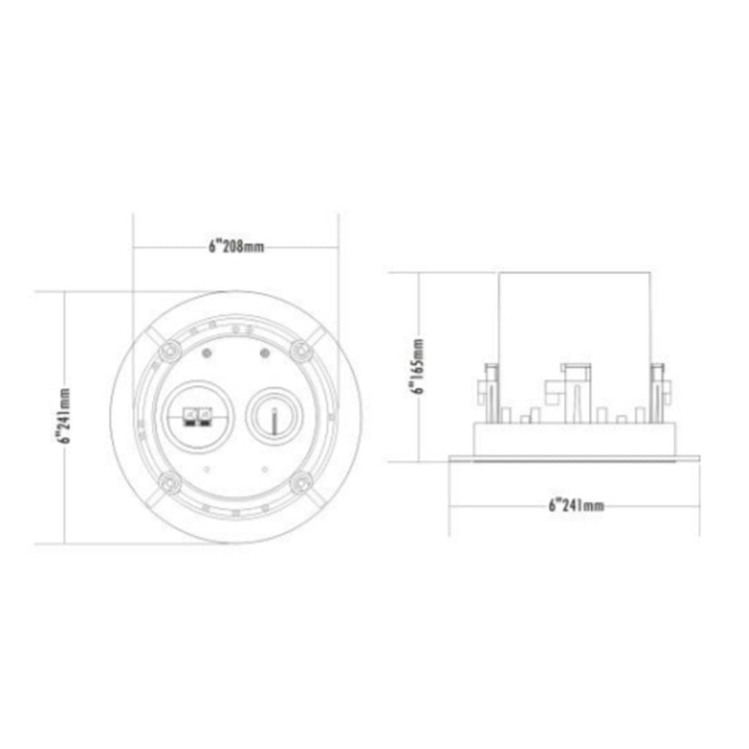 itc T-206CW 6-Inch PA Ceiling ABS Speaker 100V (7.5W, 15W, 30W) thumbnail 3