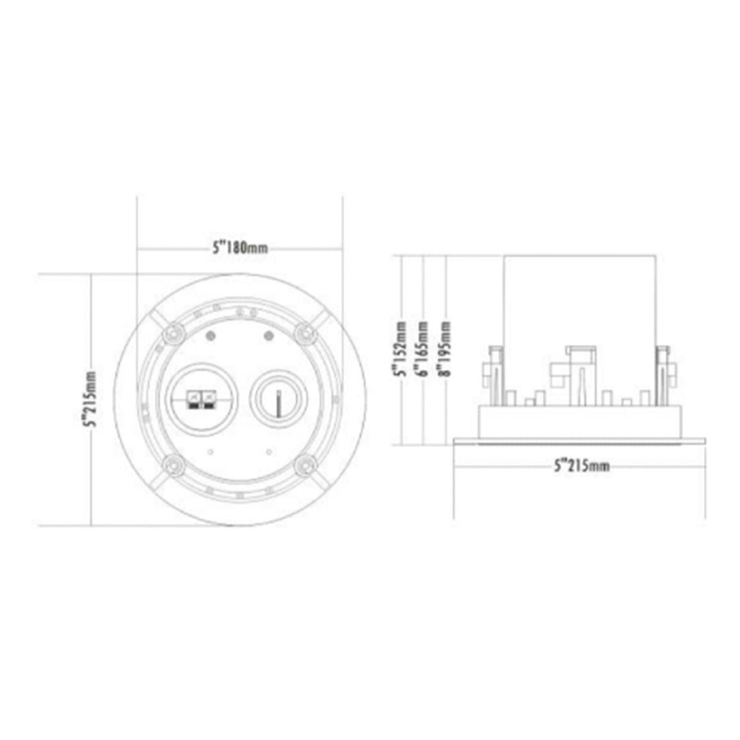 itc T-205CW 5-Inch PA Ceiling ABS Speaker 100V (5W-10W-20W) thumbnail 3