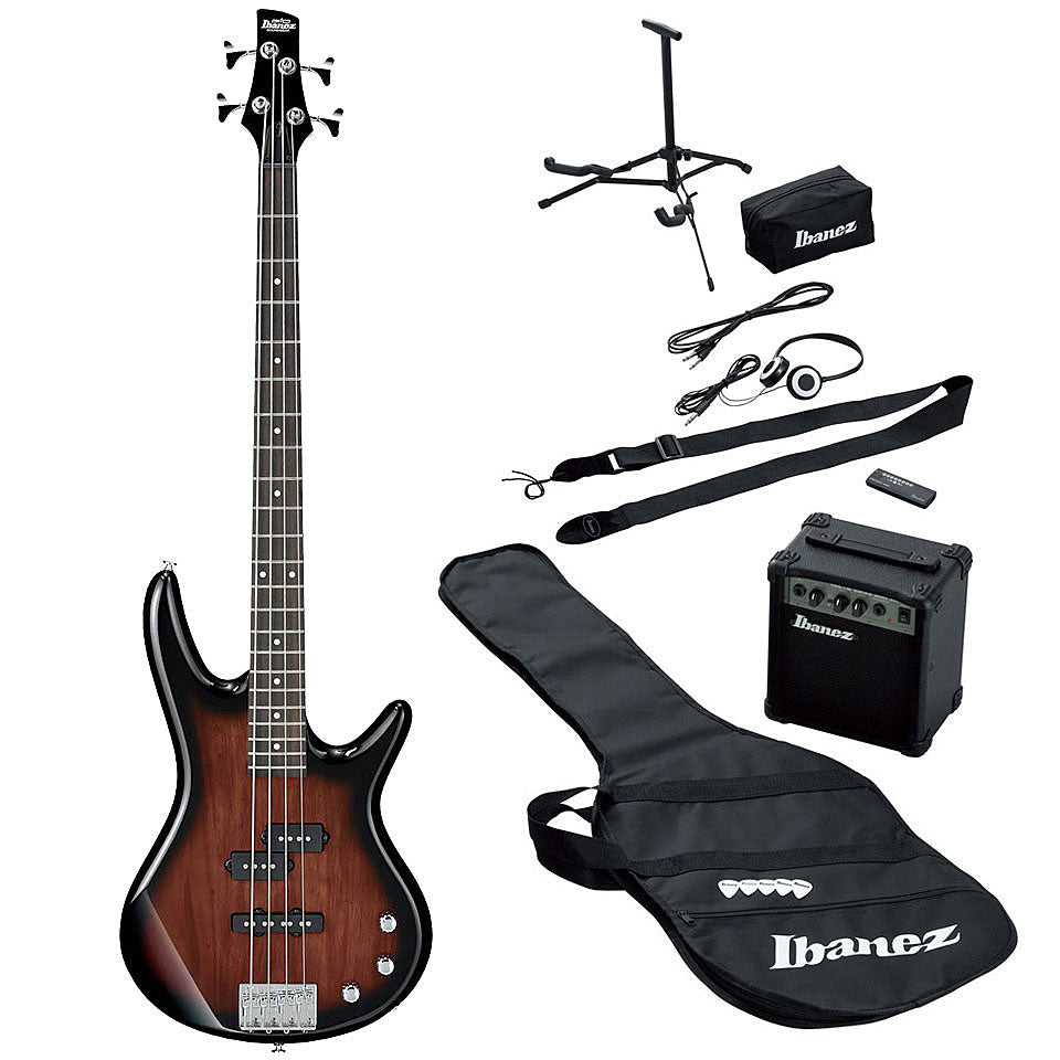 Ibanez Gio Series IJSR190U-WNS Jumpstart Electric Bass Guitar Starter Pack - Walnut Sunburst thumbnail 2