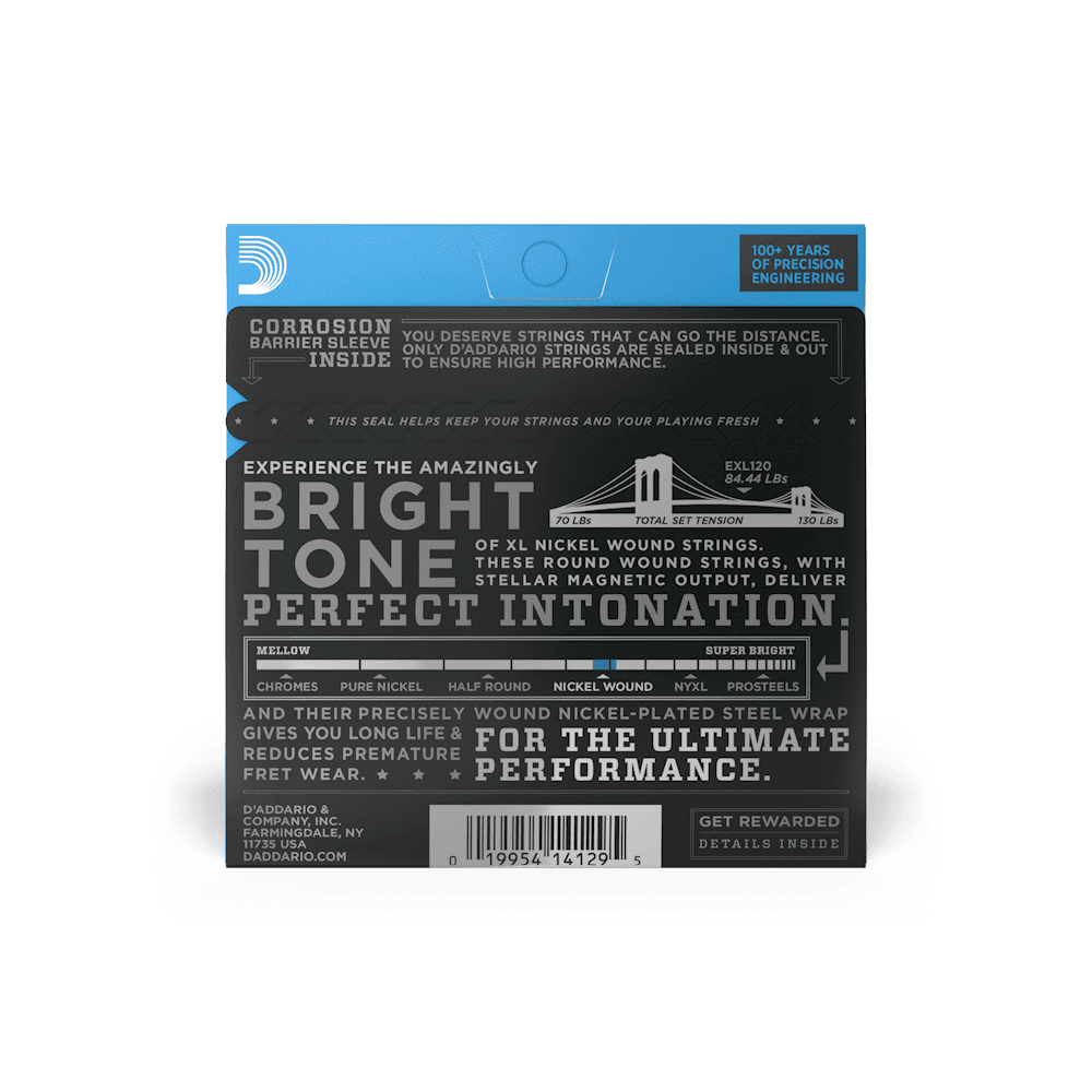D'Addario EXL120 XL Nickel Wound Electric Guitar Strings - .009-.042 Super Light thumbnail 2