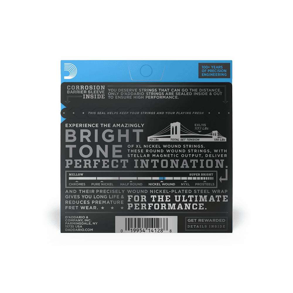 D'Addario EXL115 XL Nickel Wound Electric Guitar Strings - .011-.049 Medium thumbnail 2