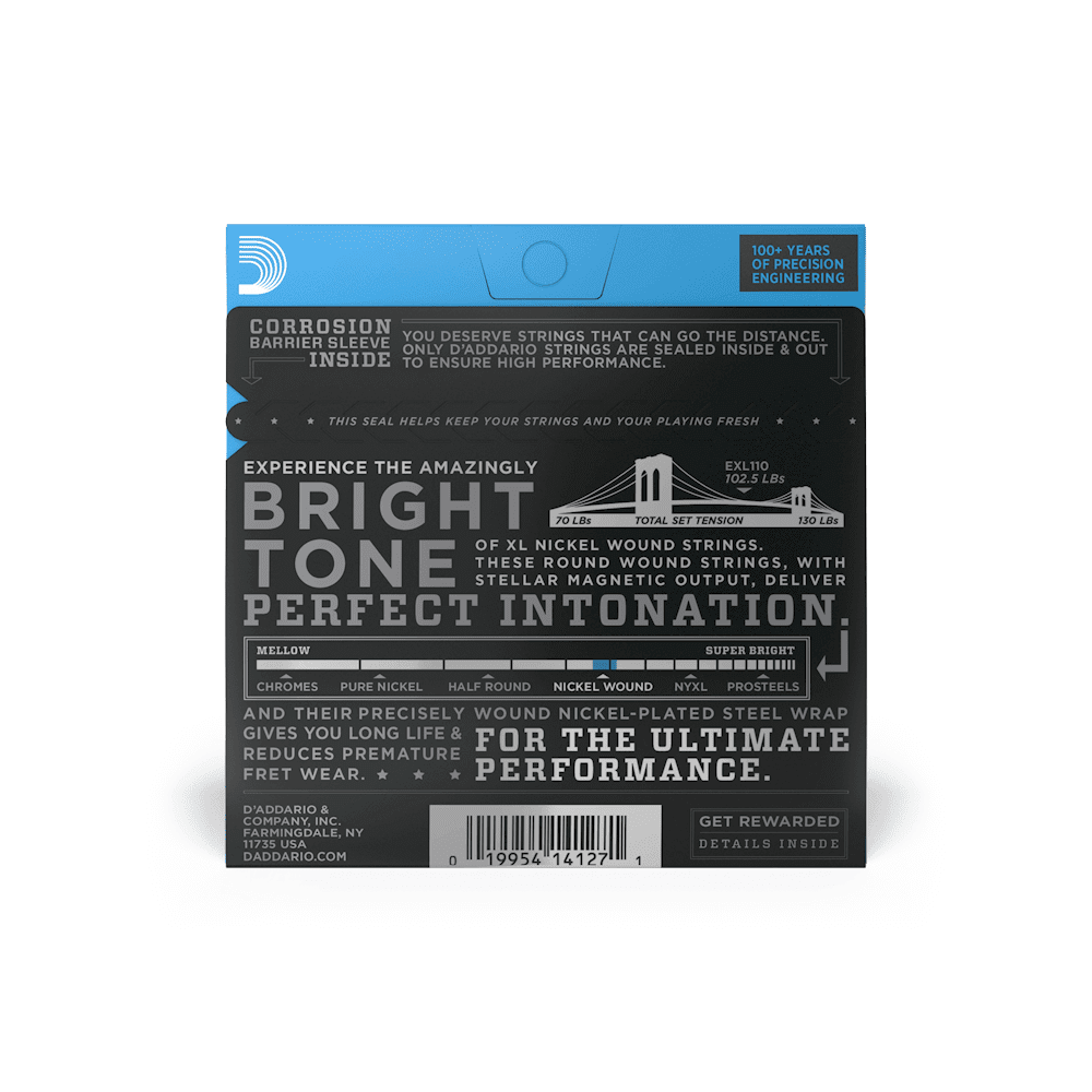 D'Addario EXL110 XL Nickel Wound Electric Guitar Strings - .010-.046 Regular Light thumbnail 2