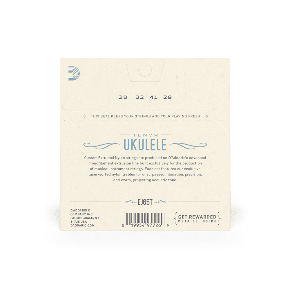 D'Addario EJ65T Pro-Arte Custom Extruded Nylon Tenor Ukulele Strings – .0285-.029 thumbnail 2