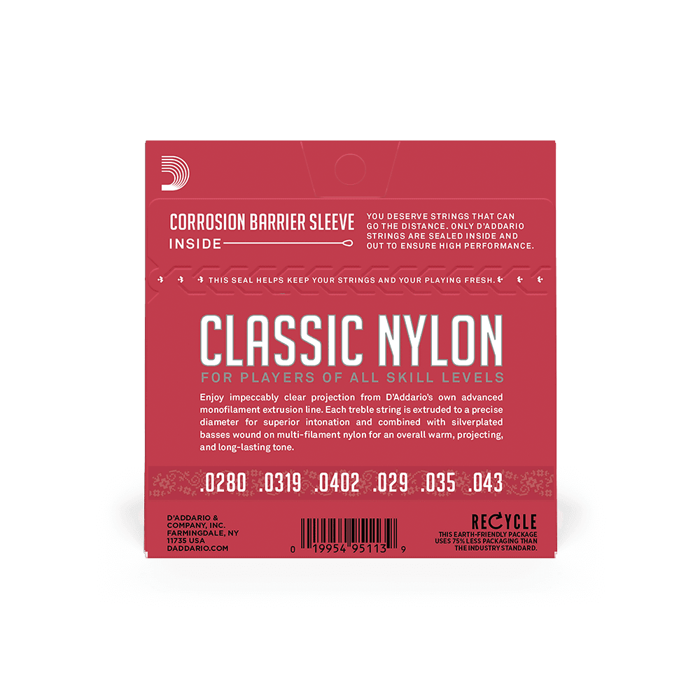 D'Addario EJ27N Student Silver-Plated Nylon Core Classical Guitar Strings - Normal Tension thumbnail 2